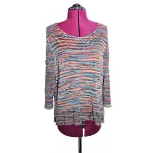 John Paul Richard Rainbow Relax Knit Scoop Neck Cozy Sweater
